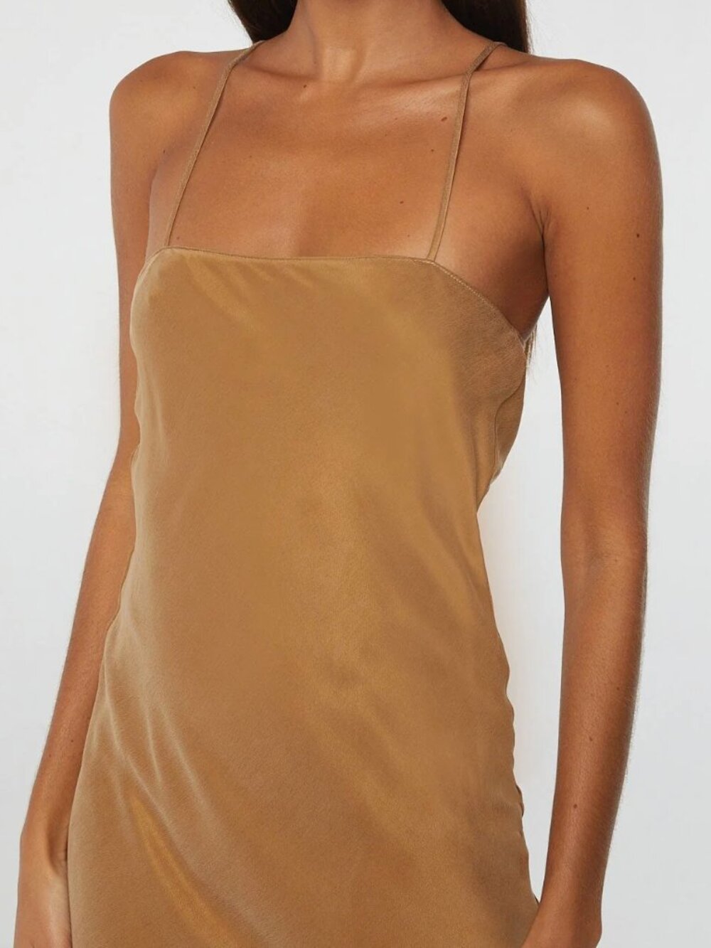 Line By K Elisa Dress (Camel/Gold Maxi)